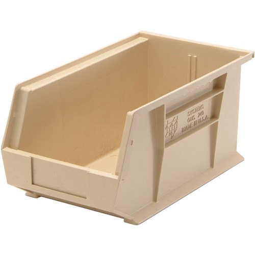 Quantum Storage Systems QUS240-IV - Ultra Stack and Hang Bin - I.D. 14" L x 6.5625" W x 6.75" H - Ivory - 12/Carton