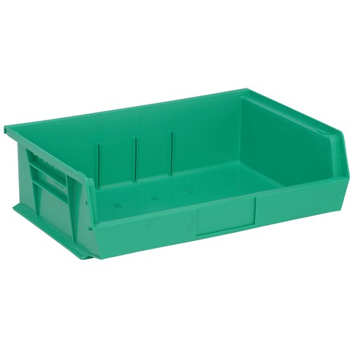 Quantum Storage Systems QUS245-GN - Ultra Stack and Hang Bin - I.D. 10.25" L x 15" W x 4.75" H - Green - 6/Carton