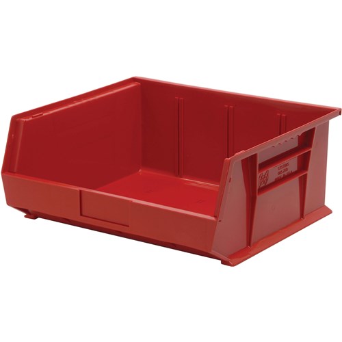 Quantum Storage Systems QUS250-RD - Ultra Stack and Hang Bin - I.D. 14" L x 14.75" W x 6.75" H - Red - 6/Carton