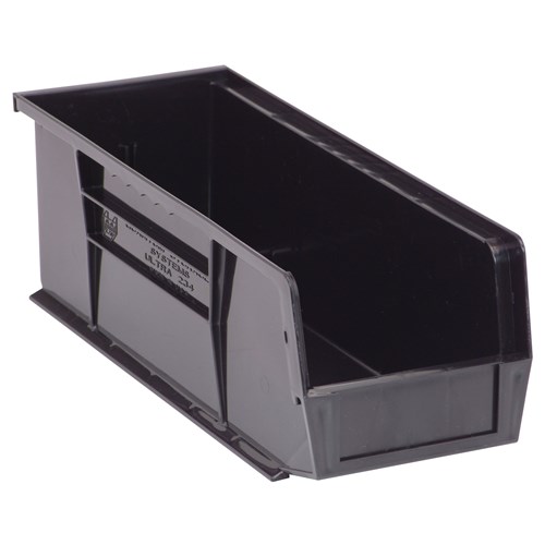 Quantum Storage Systems QUS234-BK - Ultra Stack and Hang Bin - I.D. 14.0625" L x 4.375" W x 4.75" H - Black - 12/Carton