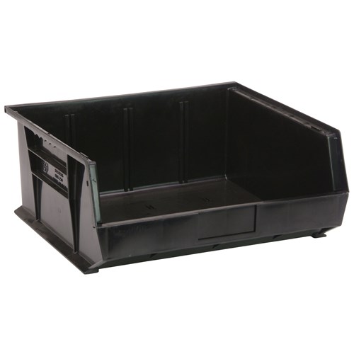 Quantum Storage Systems QUS250-BK - Ultra Stack and Hang Bin - I.D. 14" L x 14.75" W x 6.75" H - Black - 6/Carton