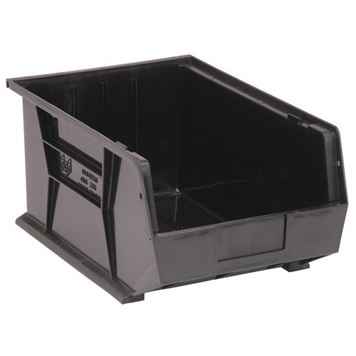 Quantum Storage Systems QUS255-BK - Ultra Stack and Hang Bin - I.D. 15.125" L x 10" W x 7.75" H - Black - 4/Carton