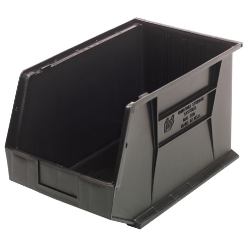 Quantum Storage Systems QUS260-BK - Ultra Stack and Hang Bin - I.D. 17.125" L x 10" W x 9.75" H - Black - 4/Carton