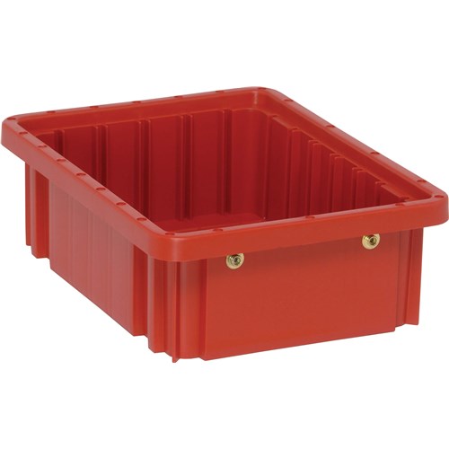 Quantum Storage Systems DG91035-RD - Dividable Grid Tote Box - I.D. 9.1875" L x 6.5625" W x 3" H - Red - 20/Carton