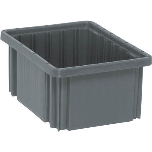 Quantum Storage Systems DG91050-GY - Dividable Grid Tote Box - I.D. 9.1875" L x 6.5625" W x 4.5" H - Gray - 20/Carton