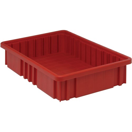 Quantum Storage Systems DG92035-RD - Dividable Grid Tote Box - I.D. 14.875" L x 9.25" W x 3" H - Red - 12/Carton