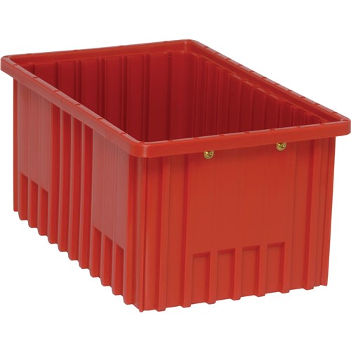 Quantum Storage Systems DG92080-RD - Dividable Grid Tote Box - I.D. 14.875" L x 9.25" W x 7.5" H - Red - 8/Carton