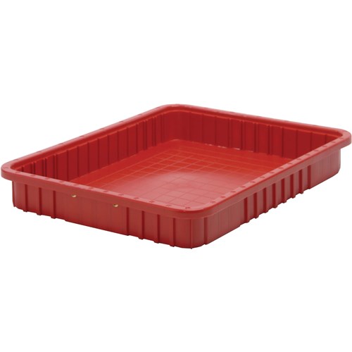 Quantum Storage Systems DG93030-RD - Dividable Grid Tote Box - I.D. 20.625" L x 15.625" W x 2.5" H - Red - 6/Carton