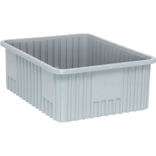 Quantum Storage Systems DG93080-GY - Dividable Grid Tote Box - I.D. 20.625" L x 15.625" W x 7.5" H - Gray - 3/Carton