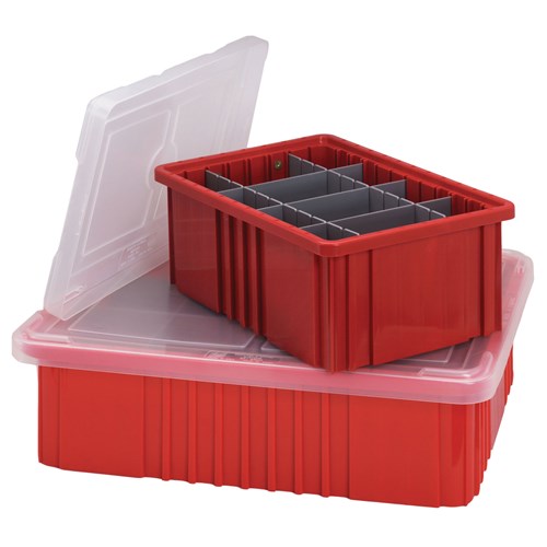 Quantum Storage Systems COV92000CL - Snap-On Cover for Dividable Grid Tote Box DG92035/DG92060/DG92080 - Clear - 4/Carton