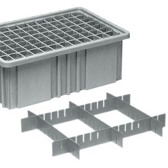 Quantum Storage Systems DS92060 - Short Divider for Dividable Grid Tote Box DG92060 - Gray - 6/Carton