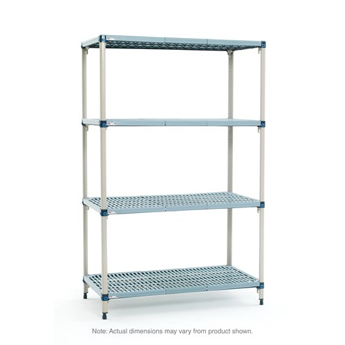 InterMetro Industries Q316G3 Q316G3 4-Shelf Plastic Industrial Shelving Starter Unit - 18" x 24" x 63"