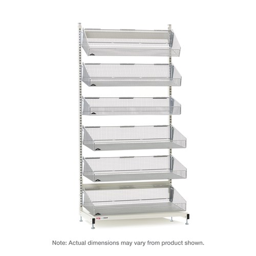 InterMetro Industries QB118-S6 qwikSIGHT Stationary Single-Sided 6-Basket Shelving Unit - 18" L