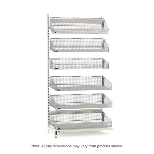 InterMetro Industries QB118-S6A qwikSIGHT Stationary Single-Sided 6-Basket Shelving Add-On Unit - 18" L