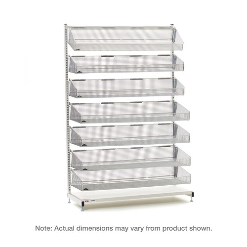 InterMetro Industries QB118-S7 qwikSIGHT Stationary Single-Sided 7-Basket Shelving Unit - 18" L