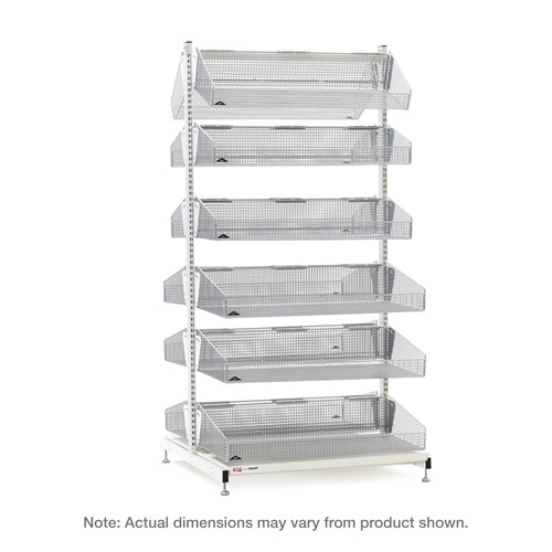 InterMetro Industries QB218-S12 qwikSIGHT Stationary Double-Sided 12-Basket Shelving Unit - 18" L