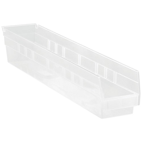 Quantum Storage Systems QSB105CL - Clear-View Series Economy Shelf Bin - 23.625" x 4.125" x 4" - 16/Carton