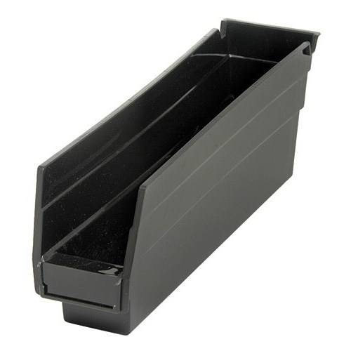 Quantum QSB114-BK - Economy 4" Shelf Bins - 23.625" x 8.375" x 4" - Black - 6/Carton