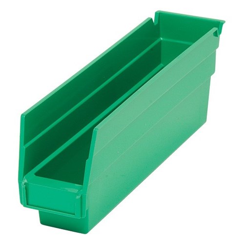 Quantum QSB110-GN - Economy 4" Shelf Bins - 17.875" x 11.125" x 4" - Green - 8/Carton