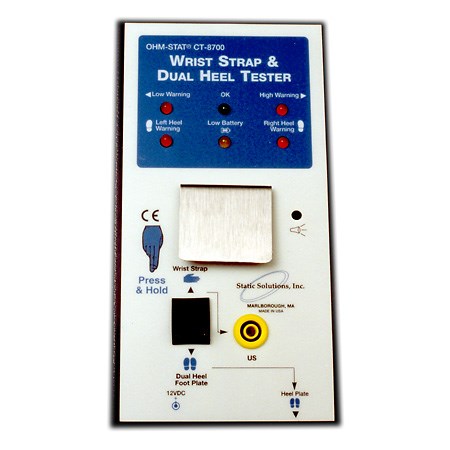 Static Solutions CT-8725 - Ohm-Stat™ Economy Combo Wrist & Foot Strap Tester w/Footplate