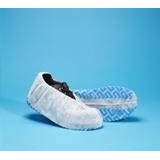 Keystone Safety SC-NWI-NS-LG-WB - Polypropylene Non-Skid Shoe Cover - Cleanroom Class 7 - Large - White w/Blue Tread - 3 Bags/Case