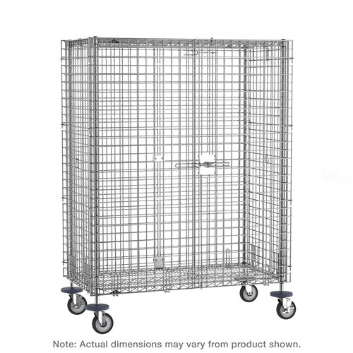 InterMetro Industries SEC33EC Super Erecta Mobile Security Shelving Unit - Chrome - 21.5" x 40.75" x 67.9375"