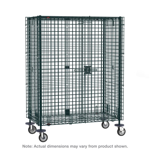 InterMetro Industries SEC33EK3 Super Erecta Mobile Security Shelving Unit - Metroseal Green Epoxy - 21.5" x 40.75" x 67.9375"