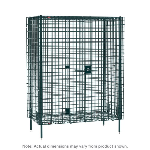 InterMetro Industries SEC33K3 Super Erecta Stationary Security Shelving Unit - Metroseal Green Epoxy - 21.5" x 38.5" x 66.8125"