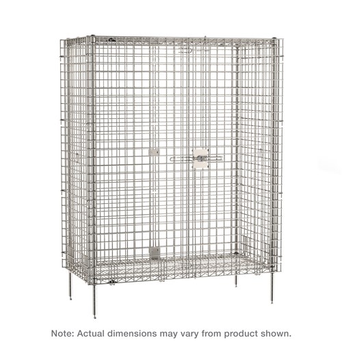 InterMetro Industries SEC33S Super Erecta Stationary Security Shelving Unit - Stainless Steel - 21.5" x 38.5" x 66.8125"