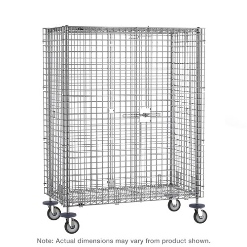 InterMetro Industries SEC53DC Super Erecta Mobile Security Shelving Unit - Chrome - 27.25" x 40.75" x 67.9375"