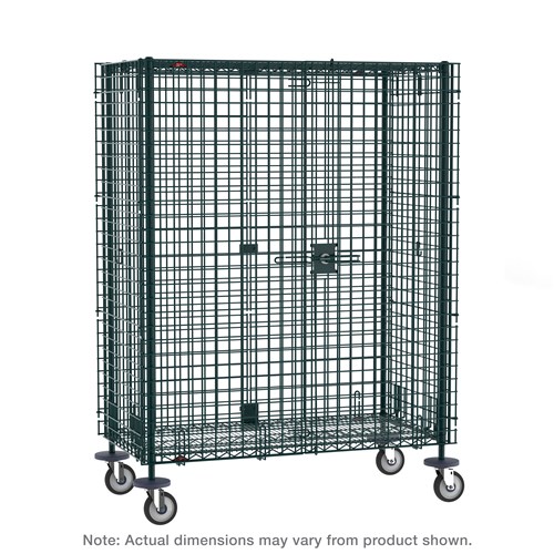 InterMetro Industries SEC53DK3 Super Erecta Mobile Security Shelving Unit - Metroseal Green Epoxy - 27.25" x 40.75" x 67.9375"