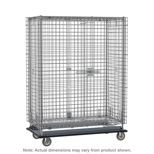 InterMetro Industries SEC53LC Super Erecta Heavy-Duty Mobile Security Shelving Unit - Chrome - 28.0625" x 38.5" x 68.4375"