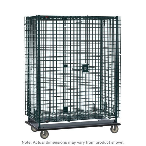 InterMetro Industries SEC53LK3 Super Erecta Heavy-Duty Mobile Security Shelving Unit - Metroseal Green Epoxy - 28.0625" x 38.5" x 68.4375"