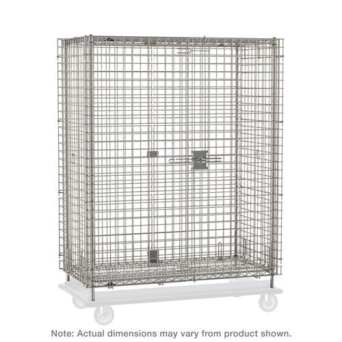 InterMetro Industries SEC53S-HD Super Erecta Heavy-Duty Dolly and Plate Caster Security Shelving Unit - Stainless Steel - 28.0625" x 38.5" x 62" (Dolly and Casters Not Included)