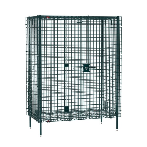 InterMetro Industries SEC55K3 Super Erecta Stationary Security Shelving Unit - Metroseal Green Epoxy - 27.25" x 50.5" x 66.8125"