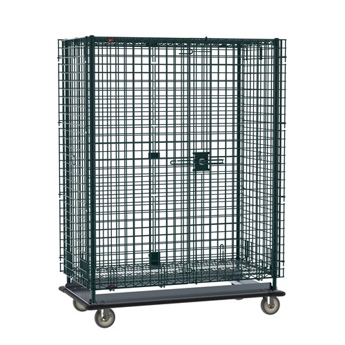 InterMetro Industries SEC55LK3 Super Erecta Heavy-Duty Mobile Security Shelving Unit - Metroseal Green Epoxy - 28.0625" x 50.5" x 68.4375"