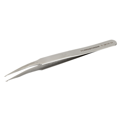 Lindstrom SM104-SA Stainless SMD Tweezers - Anti-Acid Anti-Mag Body for Handling - Positioning SOT Packages - Monolithic Chip Capacitors and Straight Tips - 4.72" (120 mm)