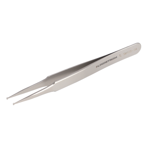 Lindstrom SM105-SA Stainless SMD Tweezers Anti-Acid Anti-Mag Body for Handling - Positioning SOT Packages Vertically and Hammer Shaped - Straight Tips - 4.72" (120 mm)