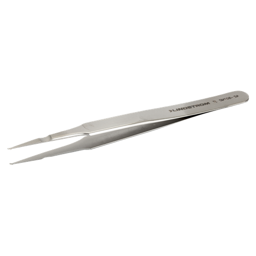 Lindstrom SM108-SA Stainless Steel SMD Tweezers - Anti-Acid Anti-Magnetic Body for Positioning - Soldering 1 mm Wide Components - 4.72" (120 mm)