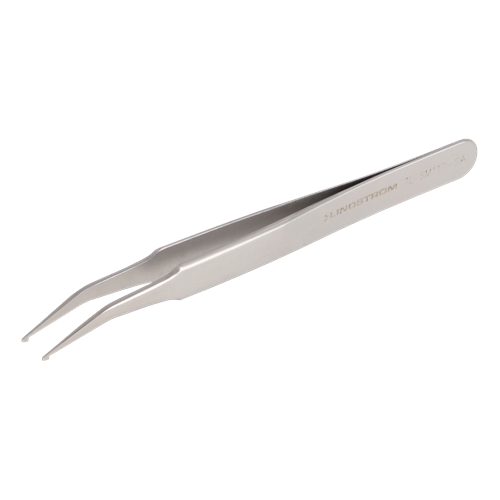 Lindstrom SM117-SA Stainless Steel SMD Tweezers - Anti-Acid Anti-Magnetic Body for Positioning SOT Packages At 20° Angle and Squared Tips - 4.72" (120 mm)