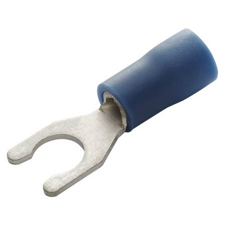 Eclipse 902-430-10 - Insulated PVC Locking Spade Terminal - 16-14AWG - #6 Stud Size - Brazed Seam - Blue - 10/Pack