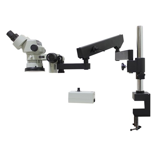 Aven SPZ50-209-550-PCL SPZ-50 Stereo Zoom Microscope - 6.7X - 50X - Articulating Arm Stand - integrated Ring Light