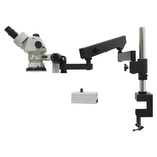 Aven SPZV50-209-550-PCL Spzv-50 Stereo Zoom Microscope - 6.7X - 50X- On Articulating Arm Stand - integrated Ring Light