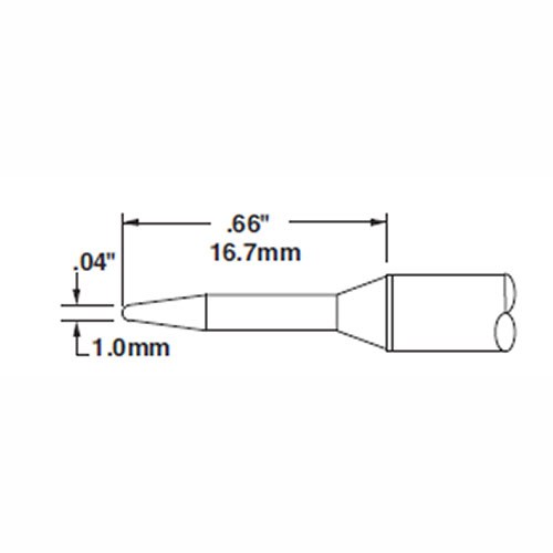 Metcal STTC-007 - STTC 600 Series Bevel Soldering Tip Cartridge - 1 mm (0.04")