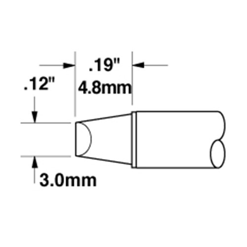 Metcal STTC-013 - STTC 600 Series Conical Soldering Tip Cartridge - 3 mm (0.12") - 90°