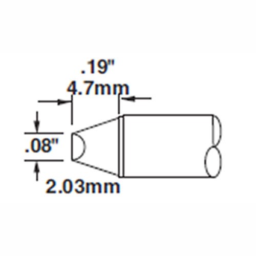 Metcal STTC-014 - STTC 600 Series Chisel Soldering Tip Cartridge - 2 mm (0.08") - 45°