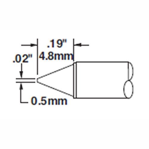 Metcal STTC-016 - STTC 600 Series Bevel Soldering Tip Cartridge - 0.5 mm (0.02")