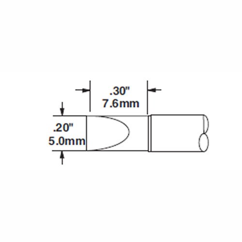 Metcal STTC-017 - STTC 600 Series Conical Soldering Tip Cartridge - 5 mm (0.2") - 30°