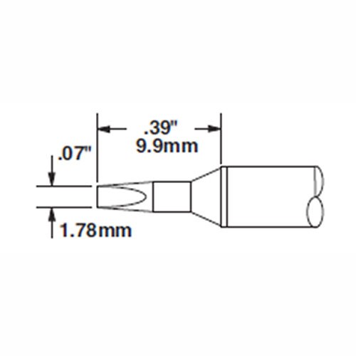 Metcal STTC-037-PK - STTC 600 Series Chisel Soldering Tip Cartridge - 1.78 mm (0.07") - 30°