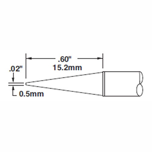 Metcal STTC-043 - STTC 600 Series Chisel Long Soldering Tip Cartridge - 0.5 mm (0.02")